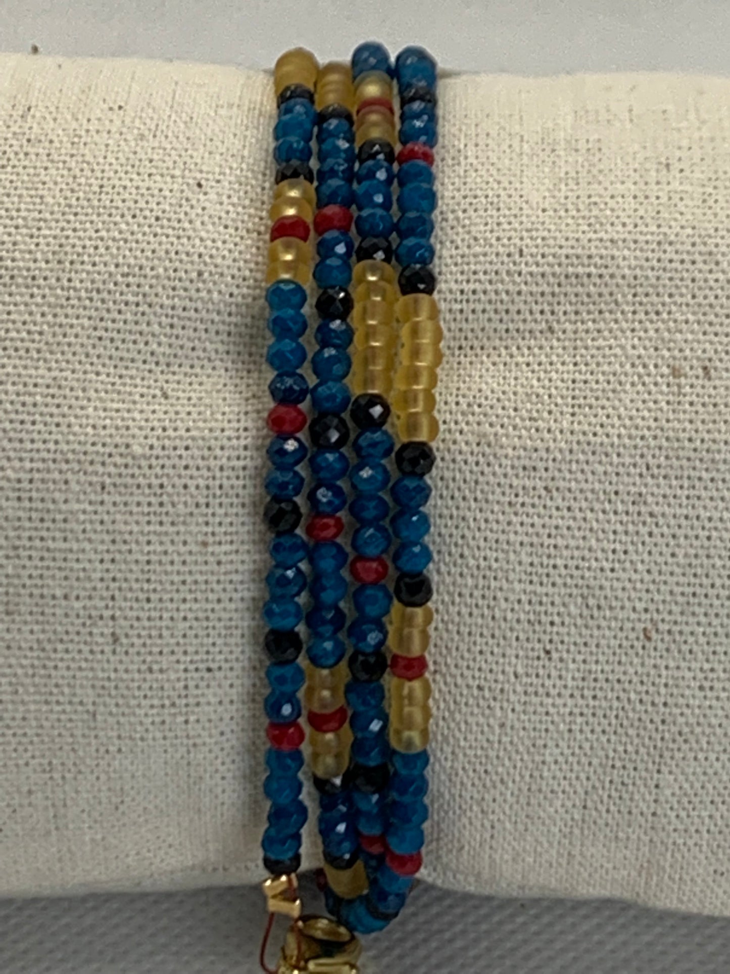 Bracelet "Hommage à Klimt" - Orange & Bleu